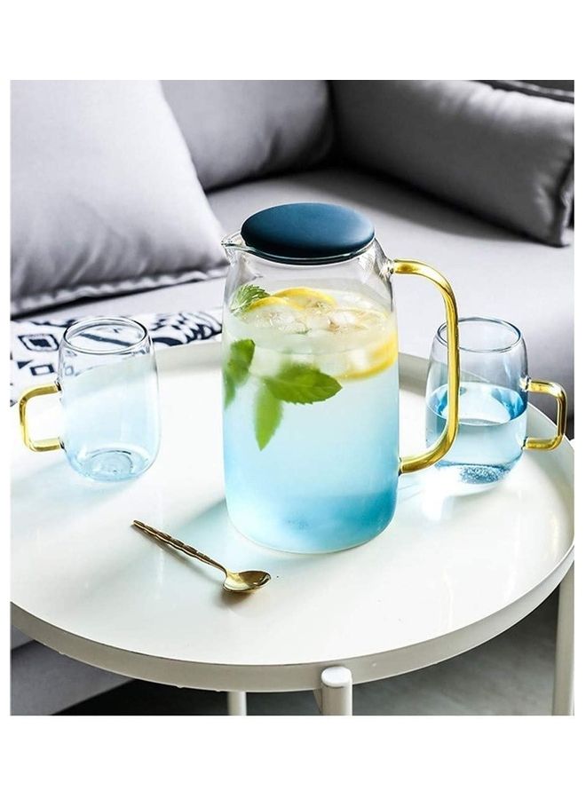 شو وو مجموعة إبريق الشاي وأدوات تقديم القهوة بمقبض ذهبي 1500ملليلتر - Image 4