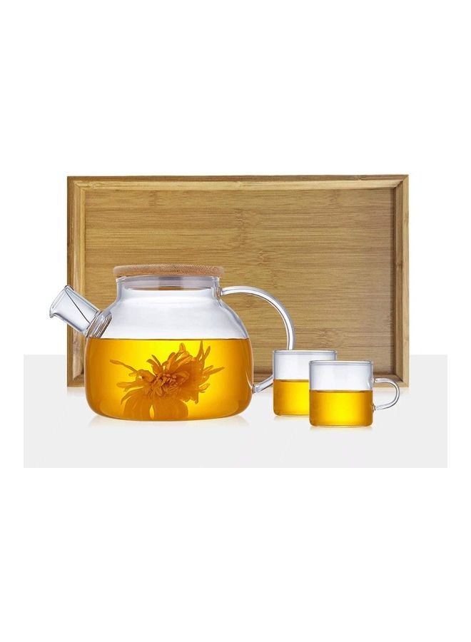 XiuWoo Heat Resistant Glass Teapot Set Clear 1000ml - Image 1
