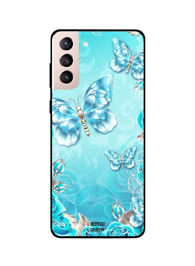 Moreau Laurent Protective Case Cover For Samsung Galaxy S21 Plus Blue/White - Image 1