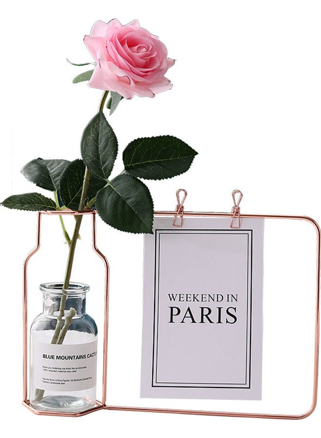XiuWoo Flower Vase Iron Frame Rose gold 1cm  - Image 1