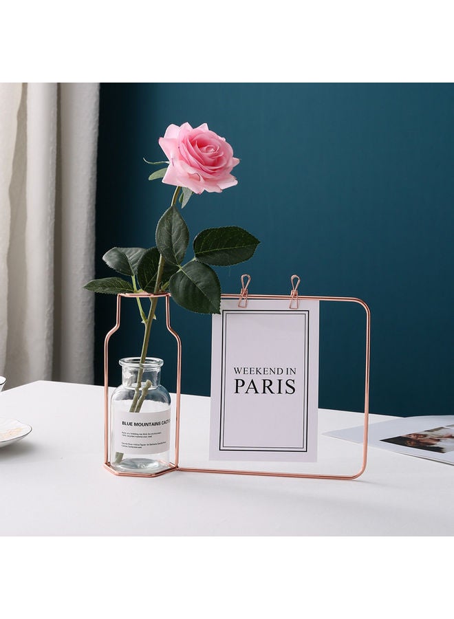XiuWoo Flower Vase Iron Frame Rose gold 1cm  - Image 2