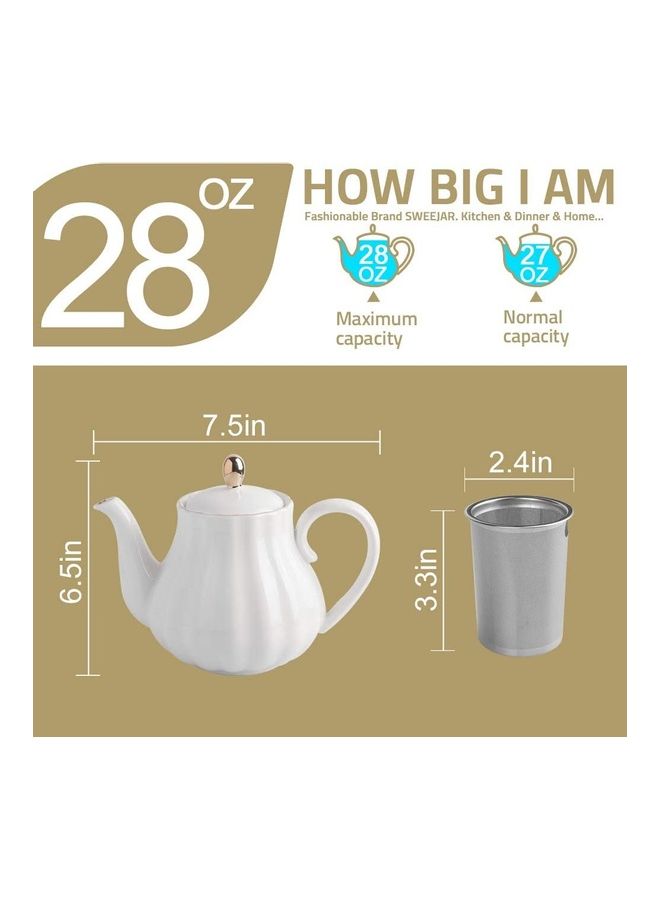 XiuWoo Heat Resistant Glass Tea Set Pink 800ml - Image 2