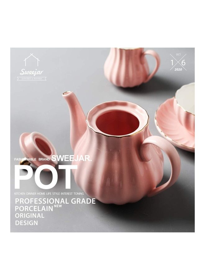 XiuWoo Heat Resistant Glass Tea Set Pink 800ml - Image 3