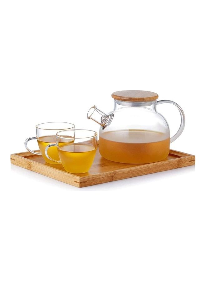 XiuWoo Heat Resistant Glass Teapot Set Clear 800ml - Image 1