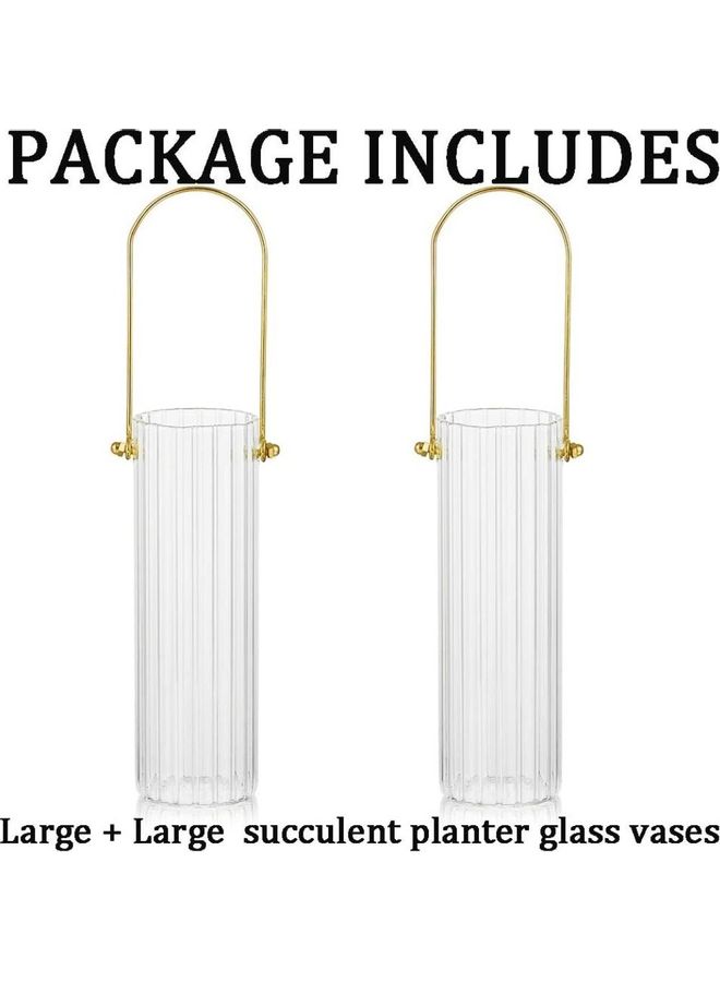 XiuWoo 2-Piece Portable Flowers Vase Clear/Gold 6.5x20cm  - Image 5