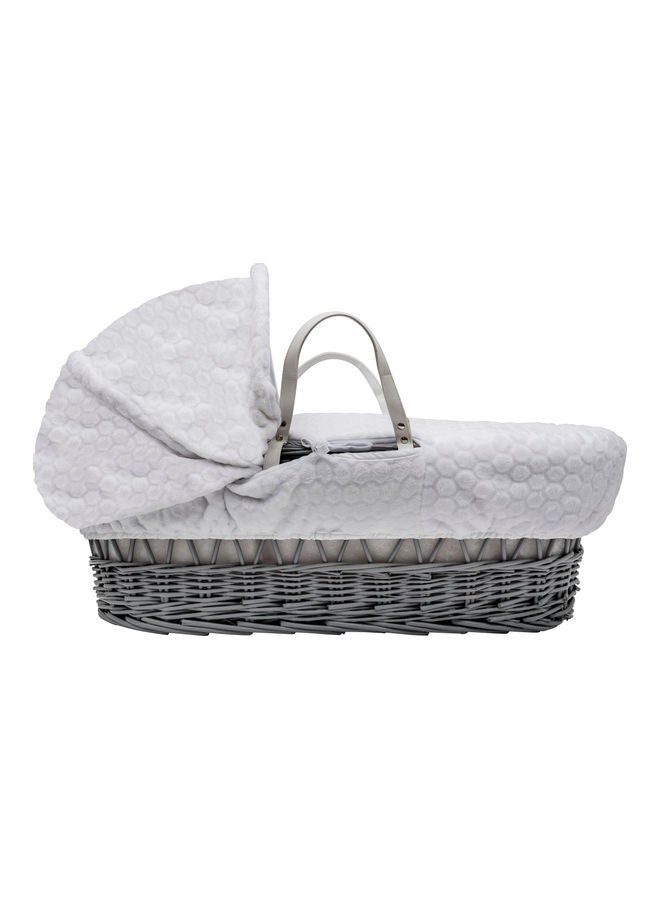 Kinder Valley - Honeycomb Wicker Moses Basket With Rocking Stand - White - Image 1