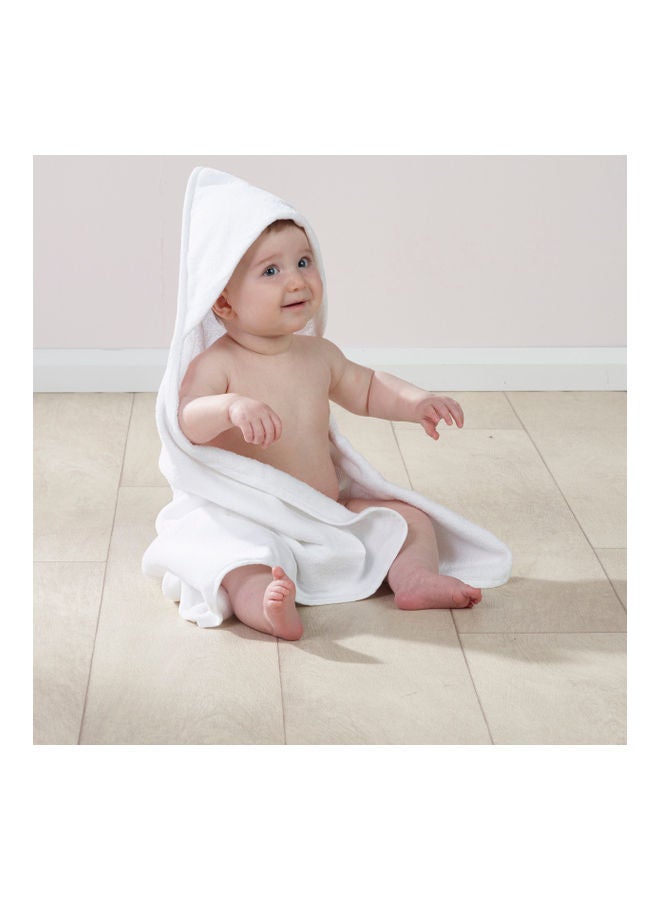 كايندر فالي منشفة سادة بغطاء للرأس - بلون أبيض - Image 2