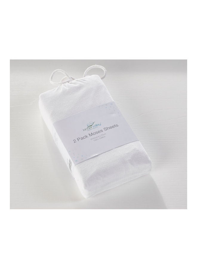 Kinder Valley - Jersey Moses Sheets, Pack Of 2 - White - Image 1