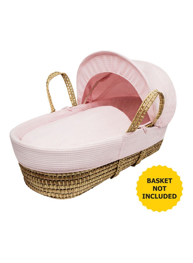Kinder Valley Waffle Moses Basket Bedding Set - Pink - Image 1