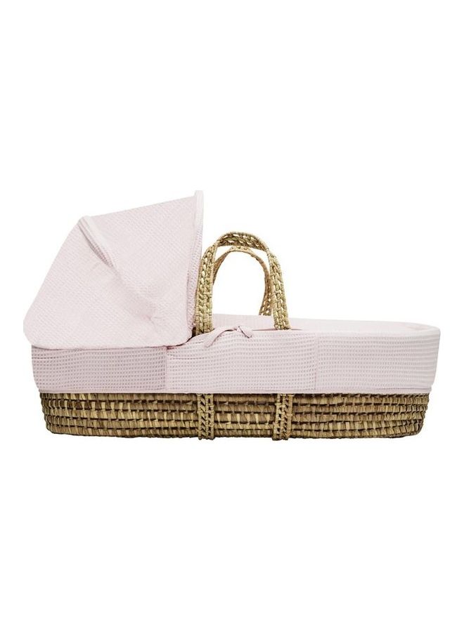 Kinder Valley Waffle Moses Basket Bedding Set - Pink - Image 2