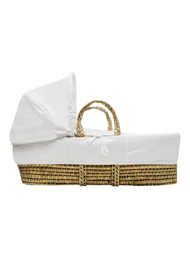 Kinder Valley Waffle Moses Basket Bedding Set - White - Image 2