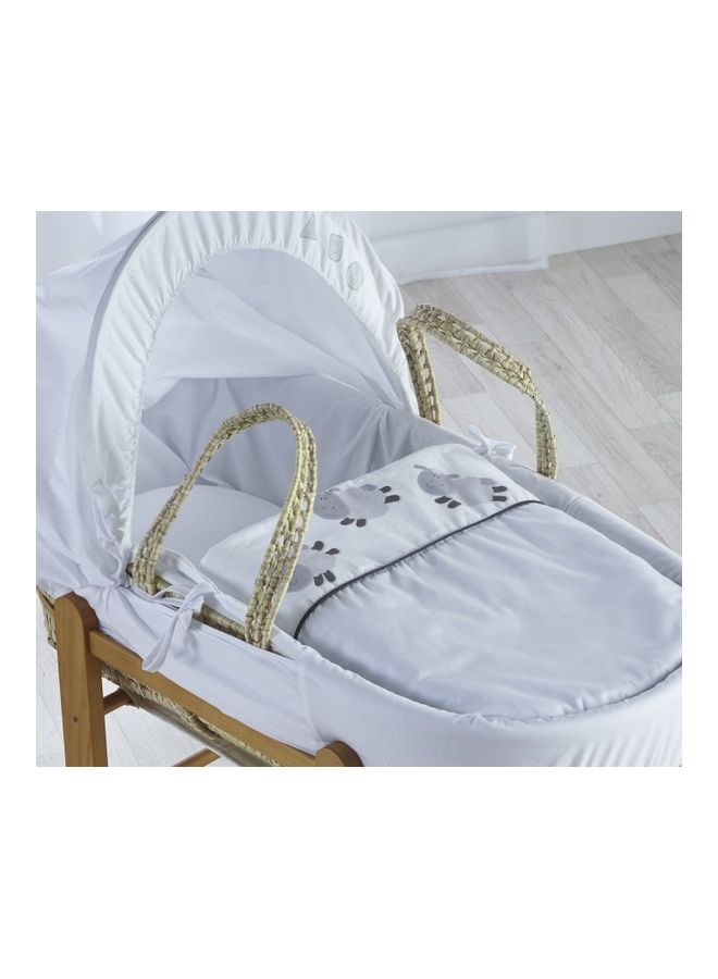 Kinder Valley Three Little Sheep Palm Moses Basket - White - Image 4