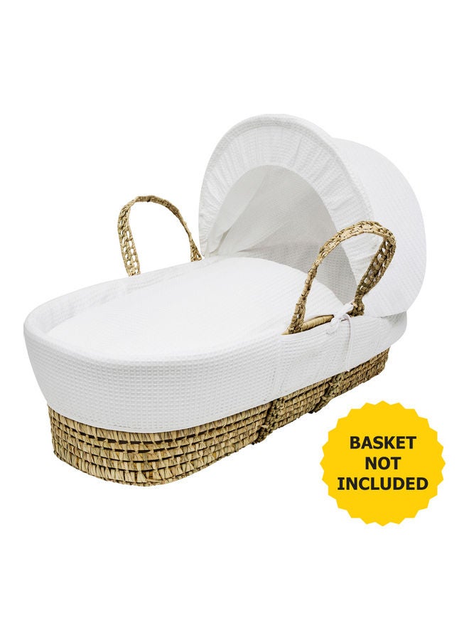 Kinder Valley Waffle Moses Basket Bedding Set - White - Image 1