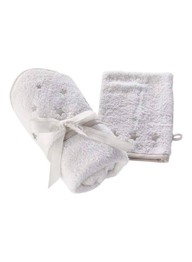 Stars Hooded Towel And Wash Mitt - White - v1611919360/N43817198A_1