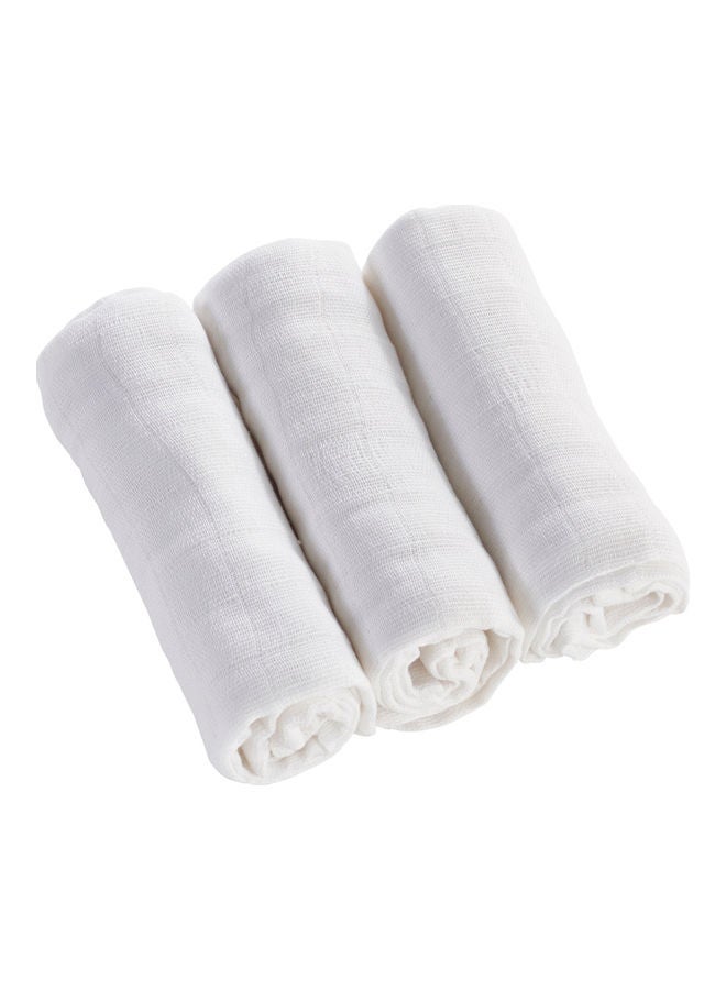 Kinder Valley Muslin Cloths, Pack Of 3 - White - Image 1