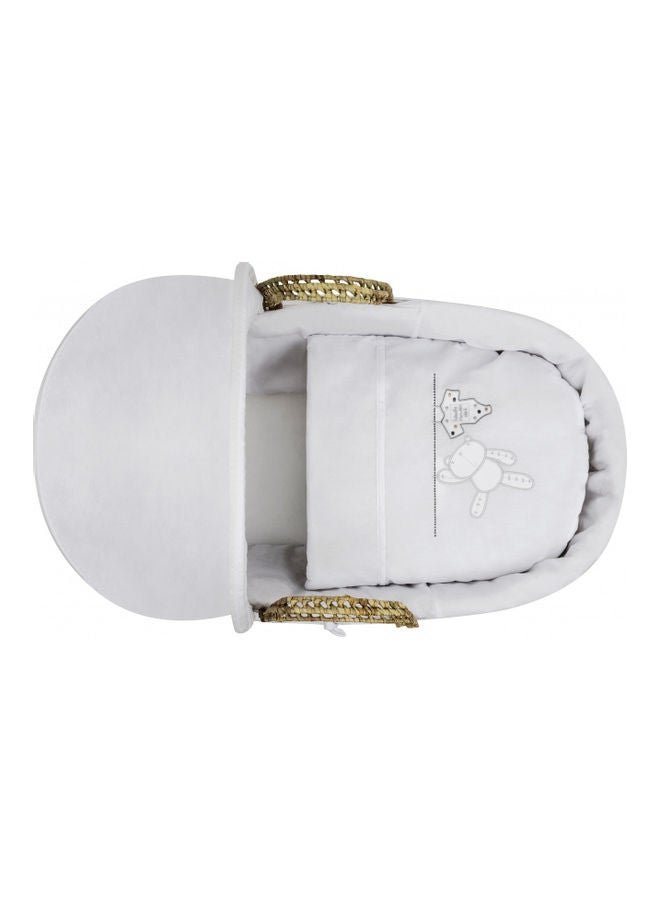 Kinder Valley Teddy Wash Day Palm Moses Basket With Folding Stand - White - Image 4