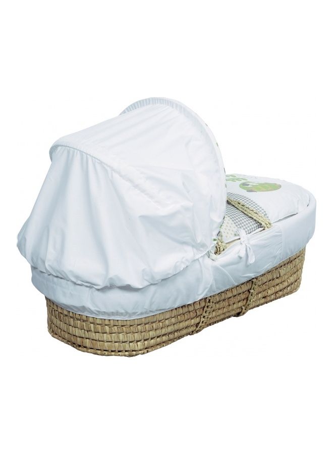 Kinder Valley Three Little Birds Palm Moses Basket With Folding Stand - White - Image 3