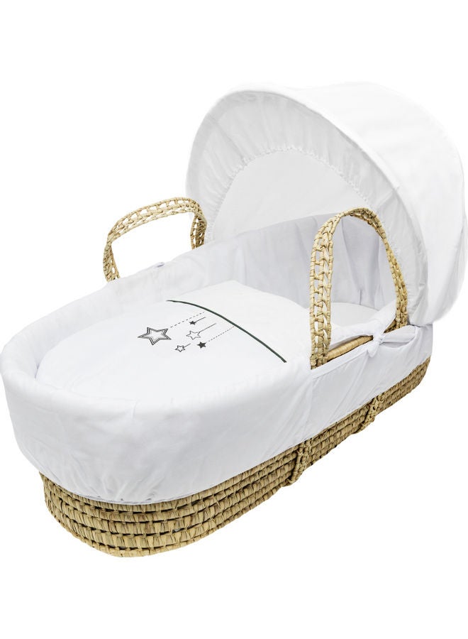 Kinder Valley Wish Upon A Star Palm Moses Basket With Folding Stand - White - Image 2