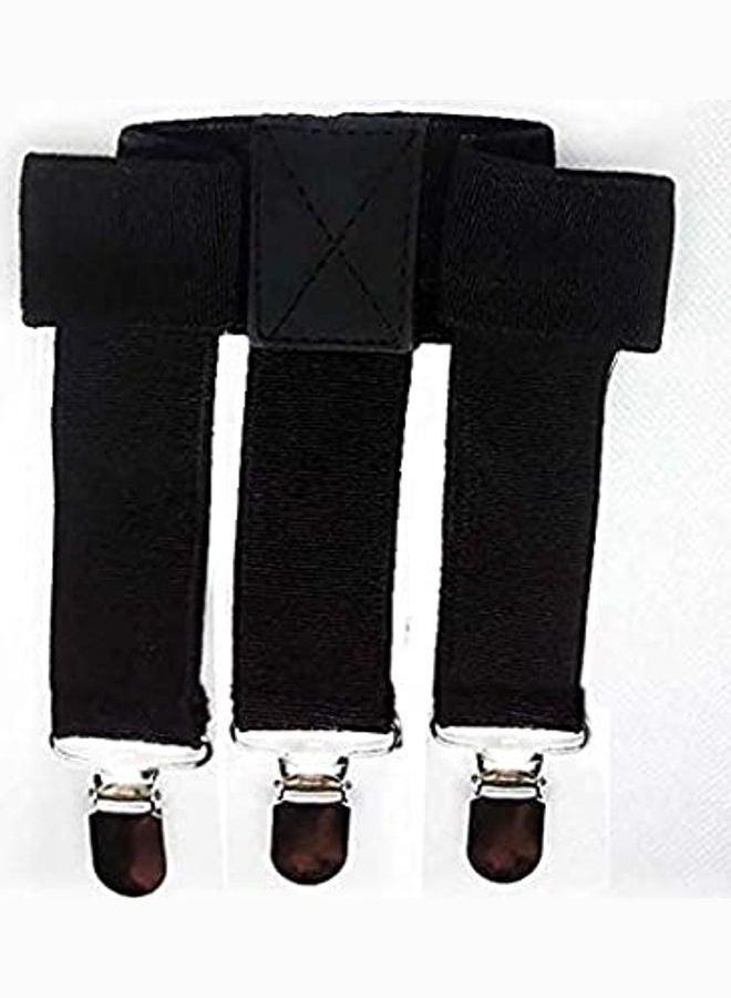 Adjustable Elastic Shirt Holder Garter Black - Image 1