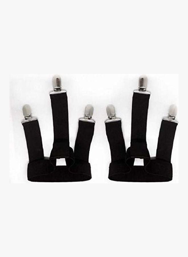 Adjustable Elastic Shirt Holder Garter Black - Image 2