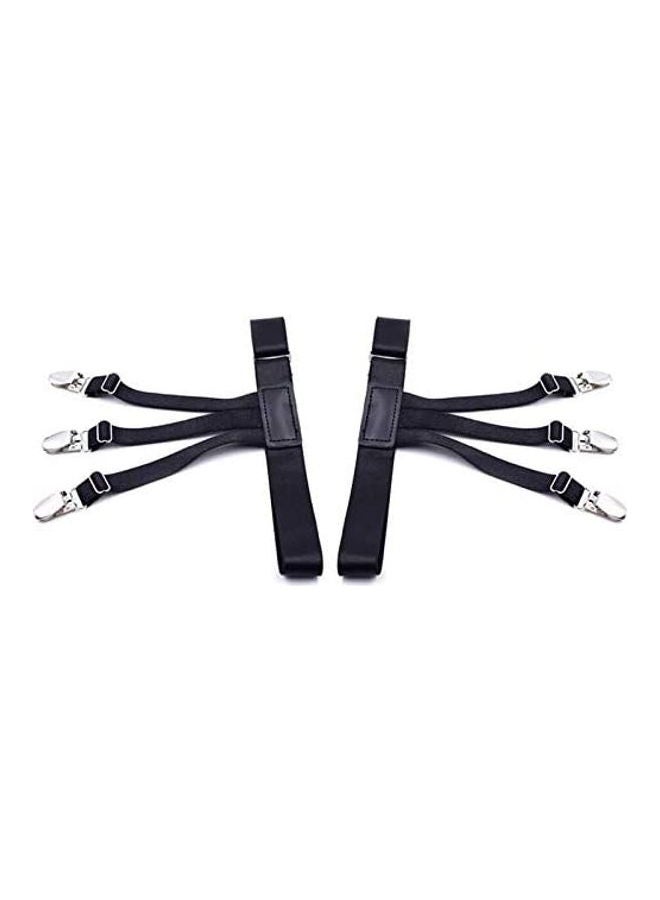Generic Adjustable Elastic Shirt Holder Garter Black  - Image 2