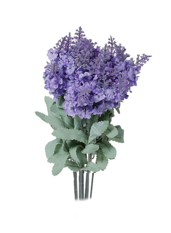 بلولانز ورود صناعية لحفل الزواج مكونة من 10 زهور الأرجواني/ الأخضر 35سم - Image 1