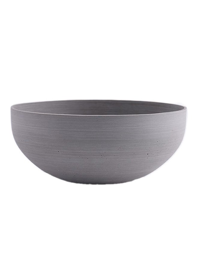 The Little Green House - Round Sandstone Pot Grey 30x13x30cm - Image 1