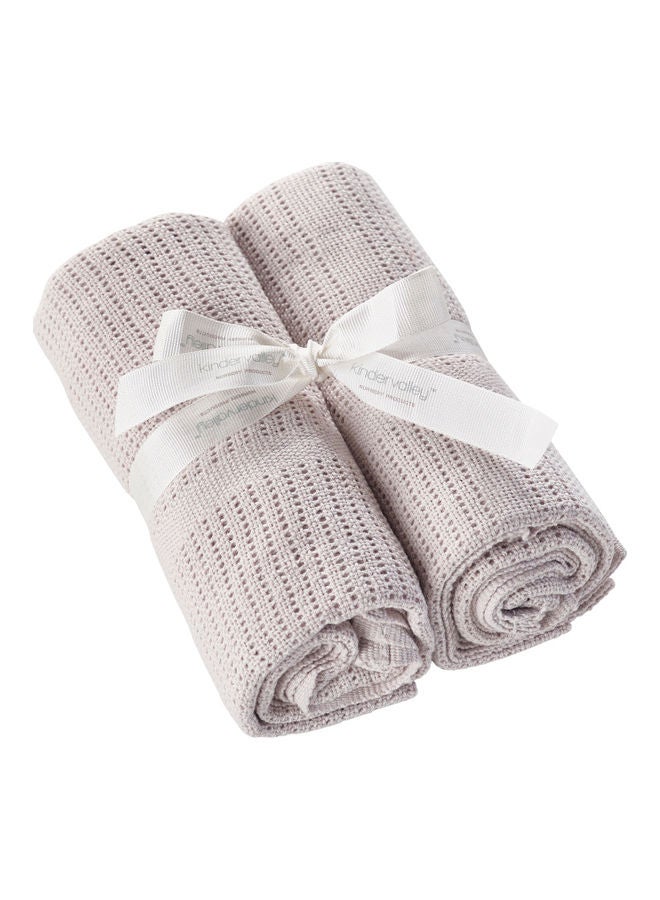 Kinder Valley 2-Piece Traditional Cellular Baby Blanket Set  - Image 1