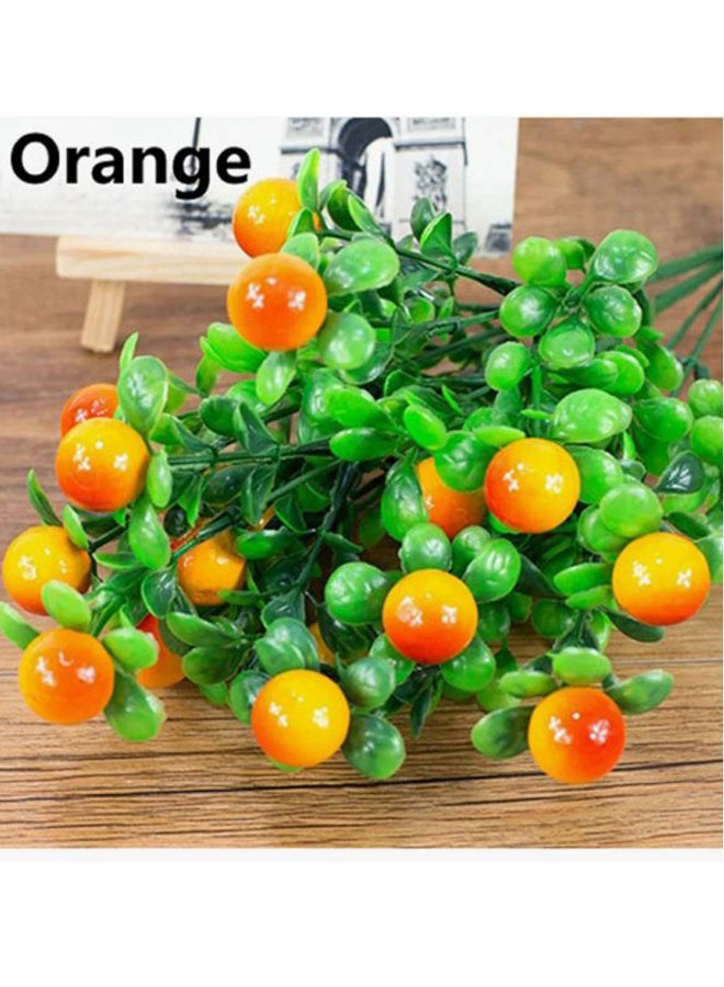 Bluelans 18-Heads Artificial Fruit Plant Green/Orange/White 35centimeter  - Image 2
