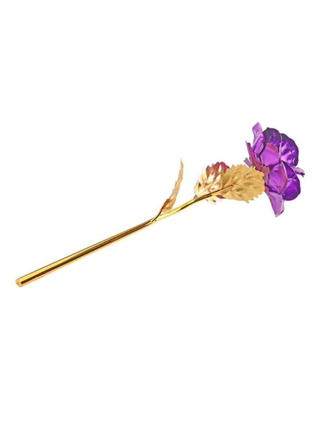 QiaoKai 24K Gold Plated Artificial Rose With Stand Purple/Gold 26x9.5cm  - Image 2