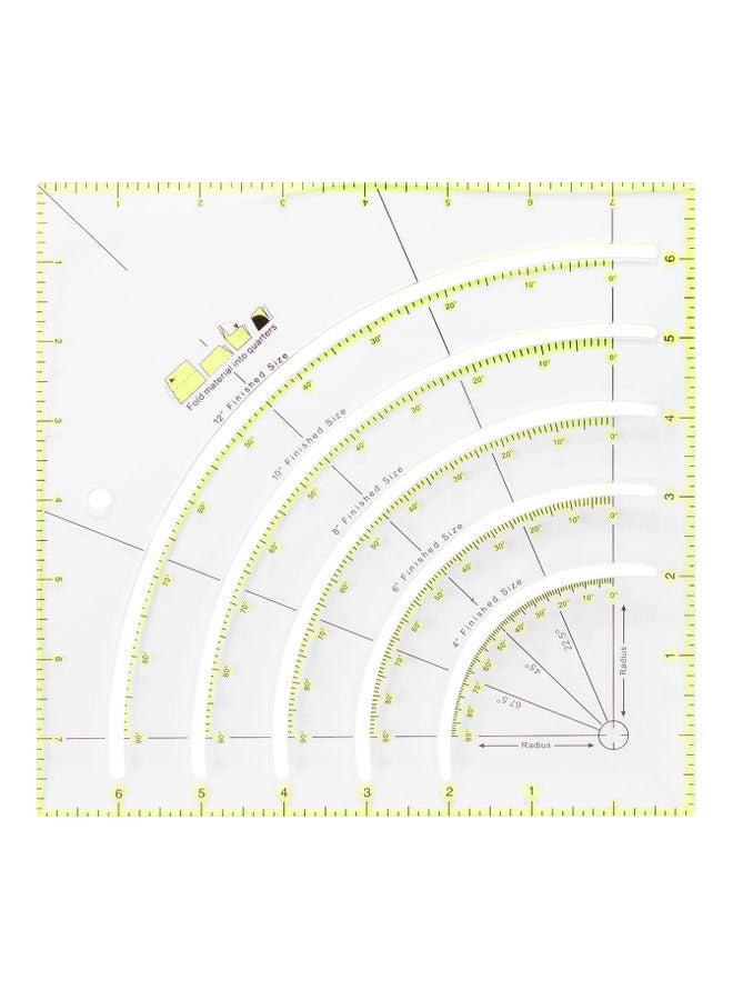 Multi-Angle Circle Cutter Ruler White/Yellow  - Image 1