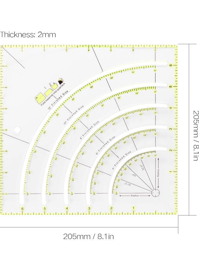Multi-Angle Circle Cutter Ruler White/Yellow  - Image 2