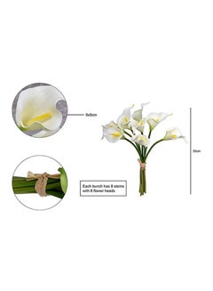 Yatai 8 Pcs Artificial Flowers 35 cm White  - Image 2