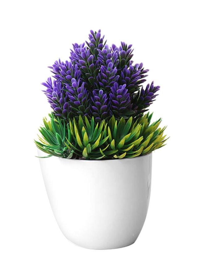 بلولانز شجرة بونساي التظاهرية في أصيص أبيض/أرجواني/أخضر 18x8x18سم 