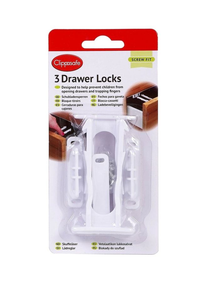 Clippasafe - 3-Piece Drawer Lock Set - Image 1