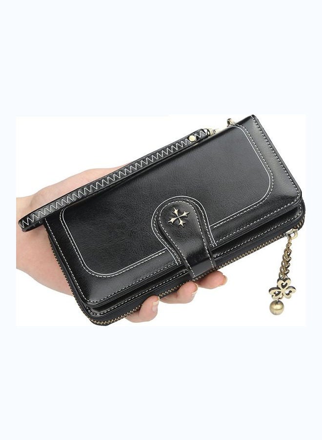 Women's Zip Around Wallet Black  - Image 1