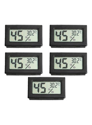 5-Piece Digital LCD Temperature And Humidity Meter Set Black - v1611925775/N43867515A_3