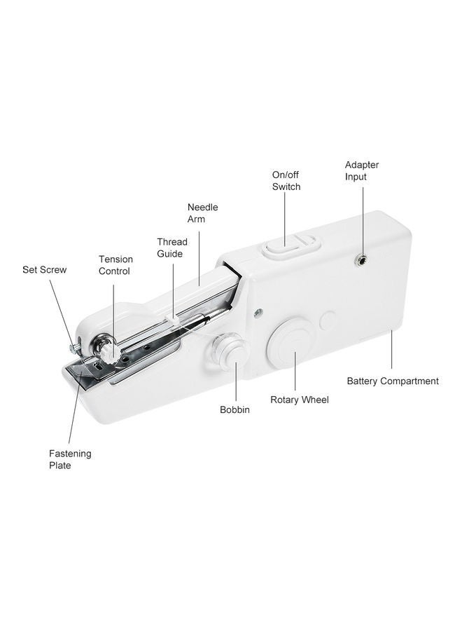 Portable Handheld Electric Sewing Machine White  - Image 3