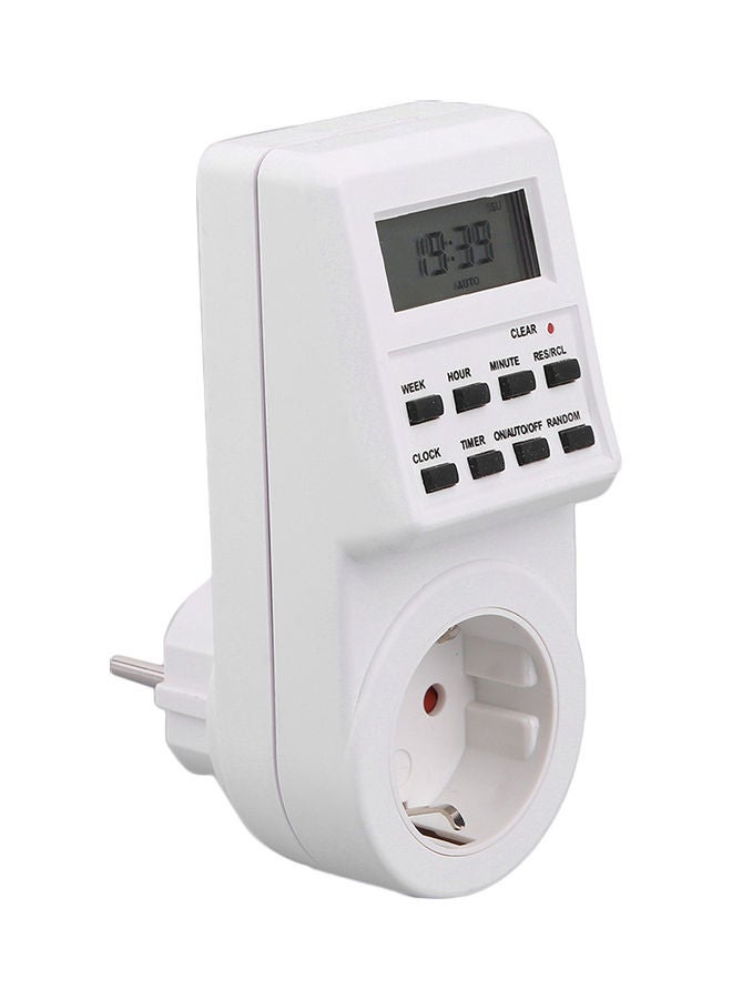 Timer Switch Socket White 14.5x6.5x9cm  - Image 1