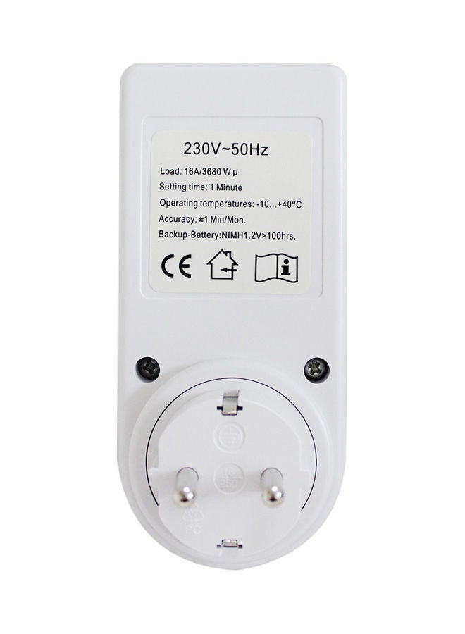 Timer Switch Socket White 14.5x6.5x9cm  - Image 4