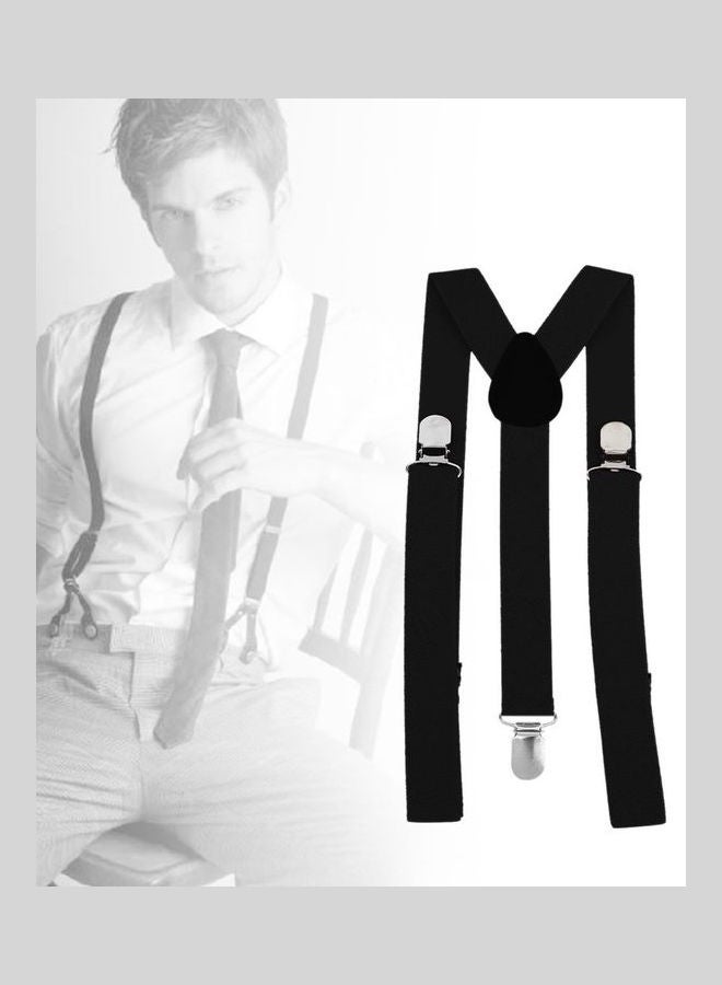 Generic Adjustable Braces Y Shape 3-Clip Elastic Suspenders Strap Black  - Image 3