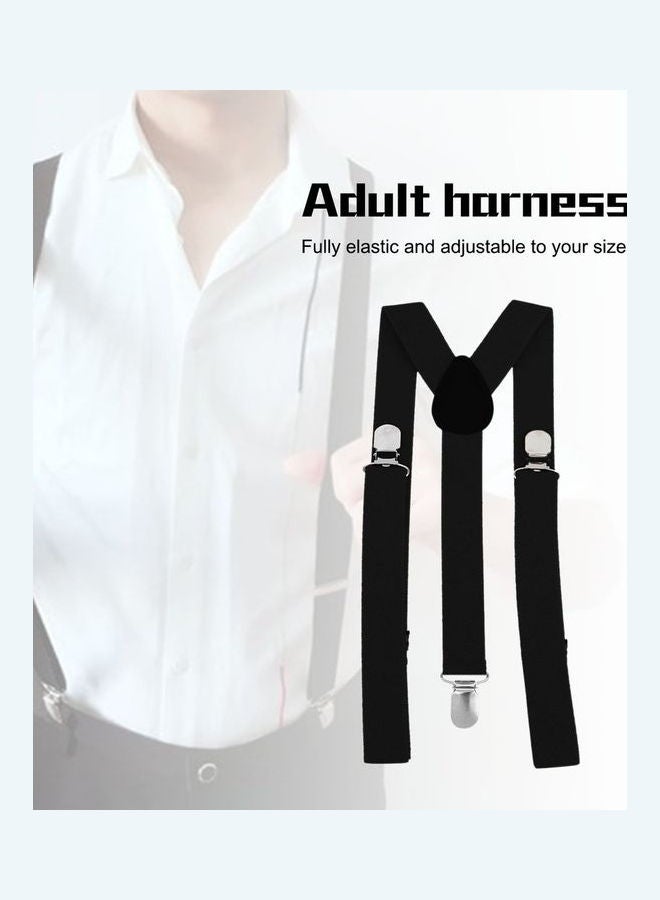 Generic Adjustable Braces Y Shape 3-Clip Elastic Suspenders Strap Black  - Image 4