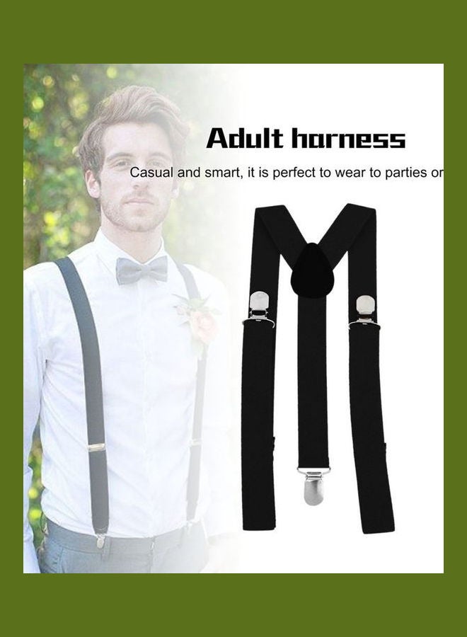 Generic Adjustable Braces Y Shape 3-Clip Elastic Suspenders Strap Black  - Image 5