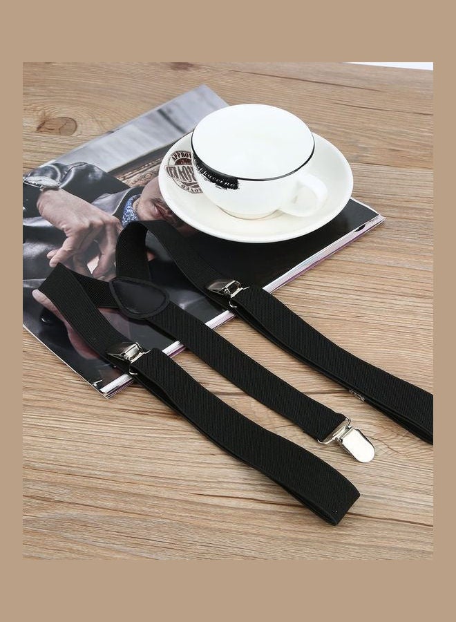 Generic Adjustable Braces Y Shape 3-Clip Elastic Suspenders Strap Black  - Image 2