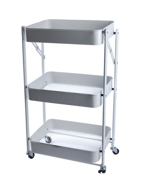 3-Tier Shelf White 80x40x30cm