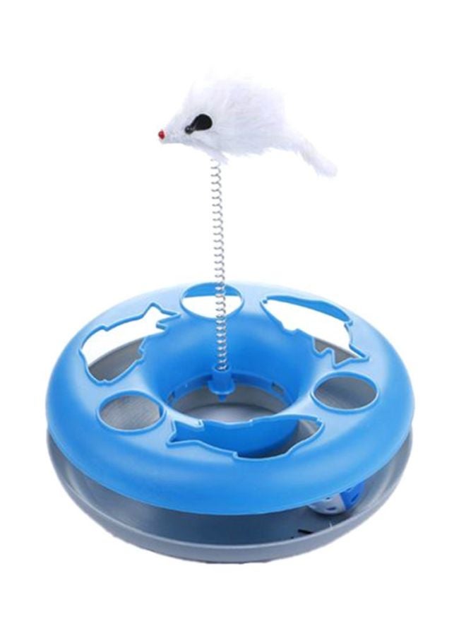 بيوينتي لعبة مسار منشة وكرة على شكل فأر أزرق/ أبيض