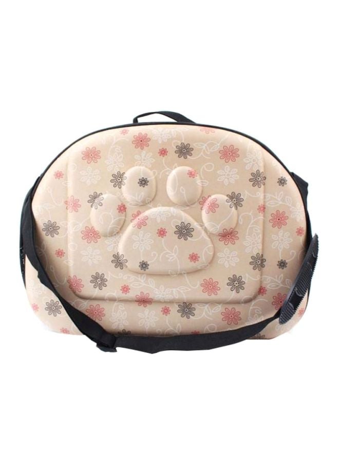 Beauenty Portable Pet Carrier Bag Beige/Black/Pink 36x22x20cm - Image 1