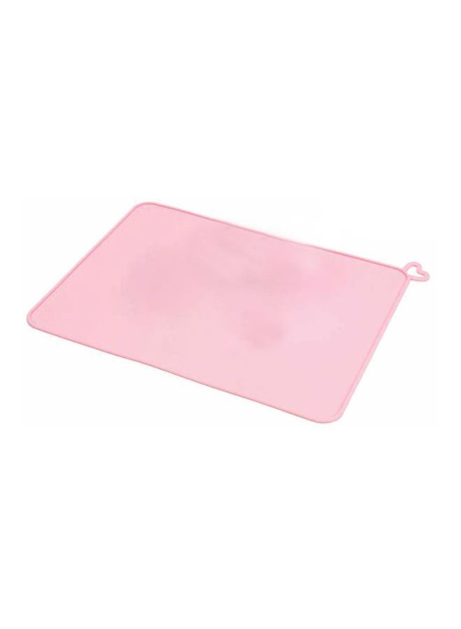Beauenty Waterproof Pet Food Mat Pink 43x31cm - Image 1