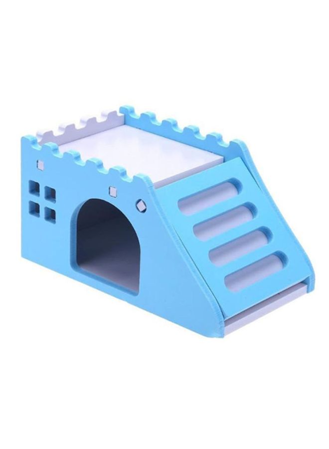 Beauenty Wooden Hamster House Blue/White 15 x 11 x11cm