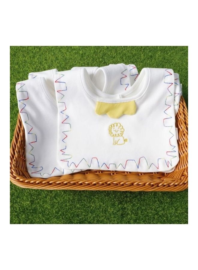 مريلة مربعة مطرزة برسومات كرتونية للأطفال في فصل الخريف والشتاء - Image 1